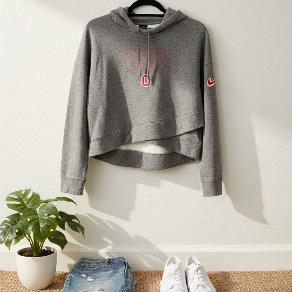 Nike Charcoal Women's Hoodie with Red Accents